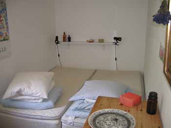 Das Schlafraum mit Dobbeltbett